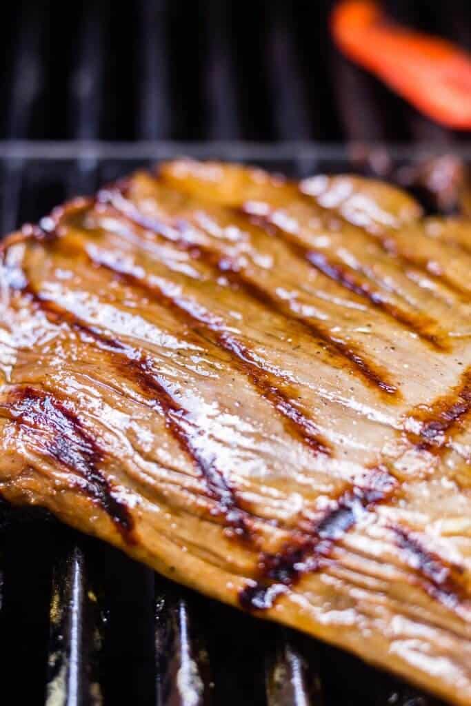 flank steak on the grill