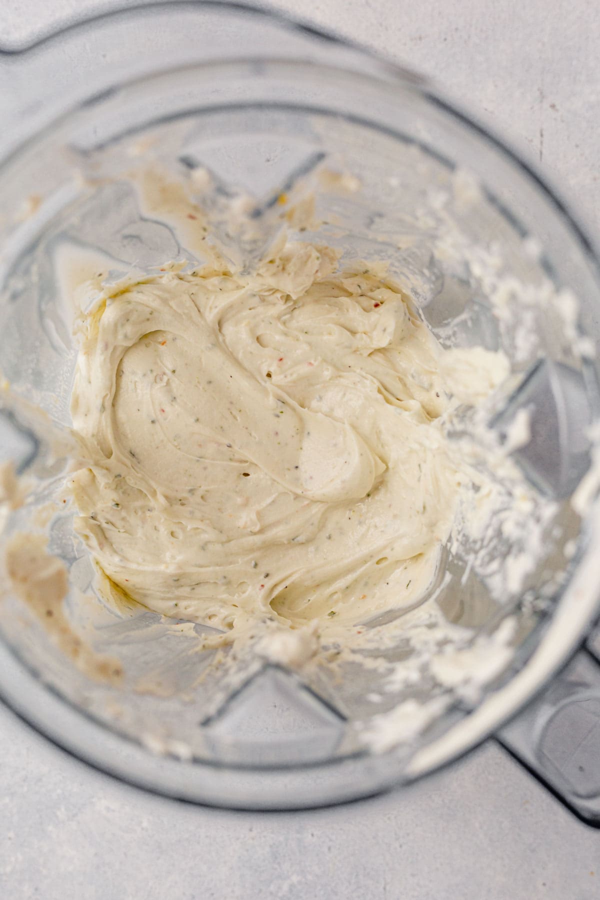 creamy whipped goat cheese in a blender.